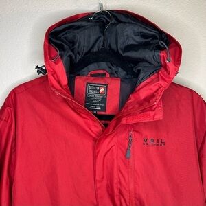 Ski Jacket XS Red Water Resistant Outfitter Trading Vail Colorado Hood Full Zip